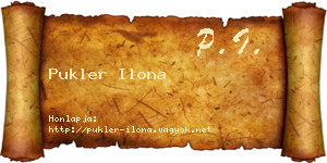 Pukler Ilona névjegykártya